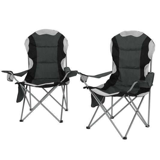 Folding Camp Chair set of 2 - Grey