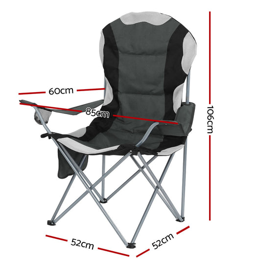 Folding Camp Chair set of 2 - Grey