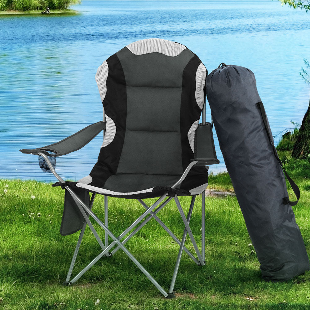Folding Camp Chair set of 2 - Grey