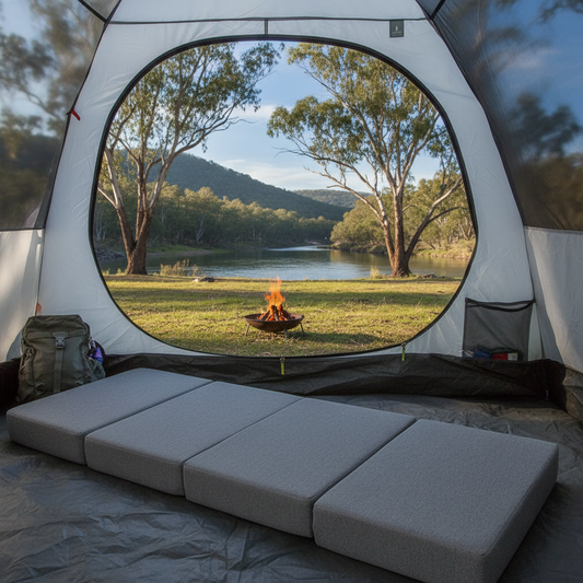 Foldable Camp Foam Single Mattress - Grey