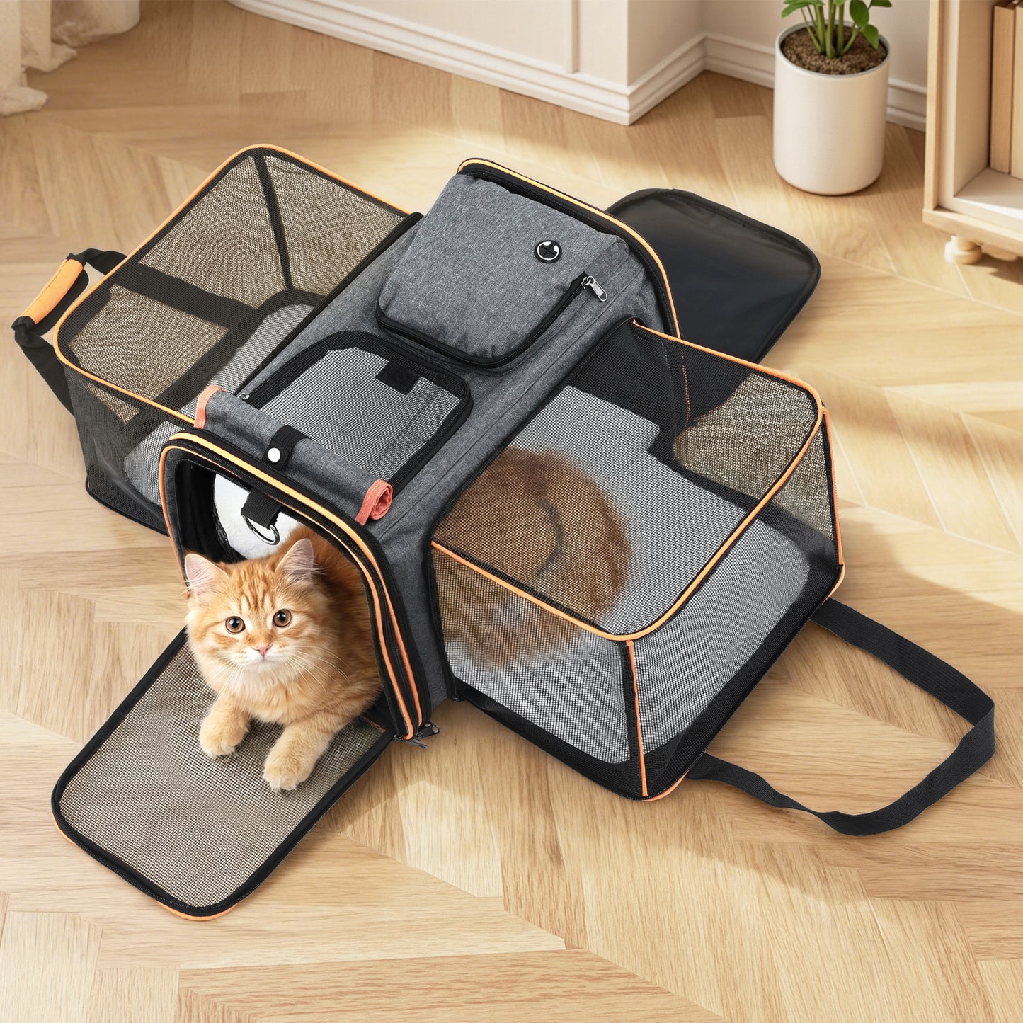 Dog Cat Travel Cage Portable Car Kennel