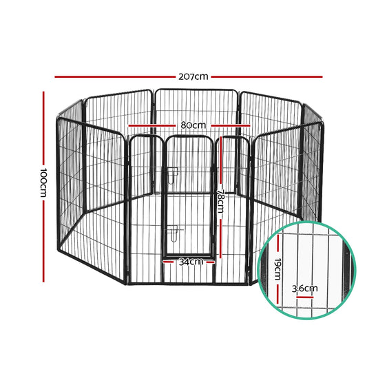 Portable Dog Travel Enclosure Fence 8 panels