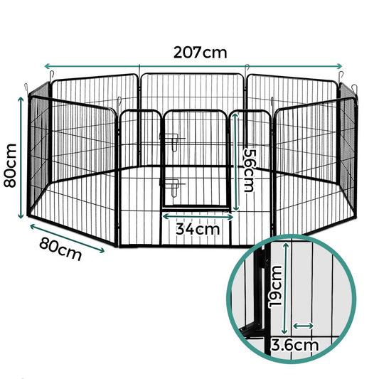 Portable Pet Enclosure 8 panels 80x80