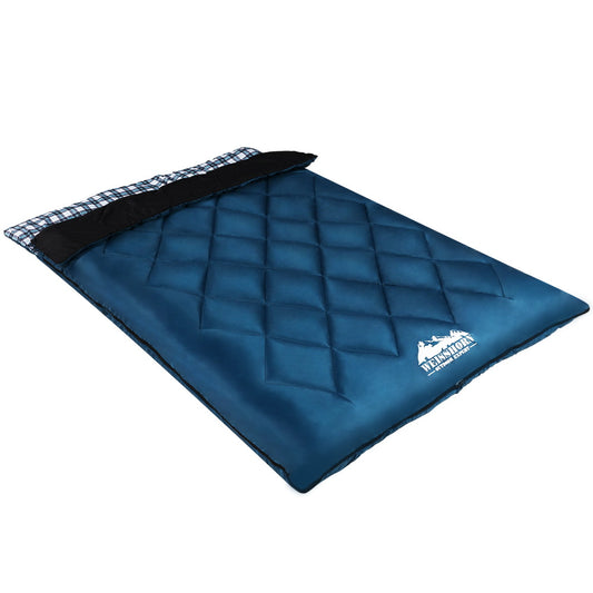 Sleeping Bag Double Pillow Thermal Camping - Teal