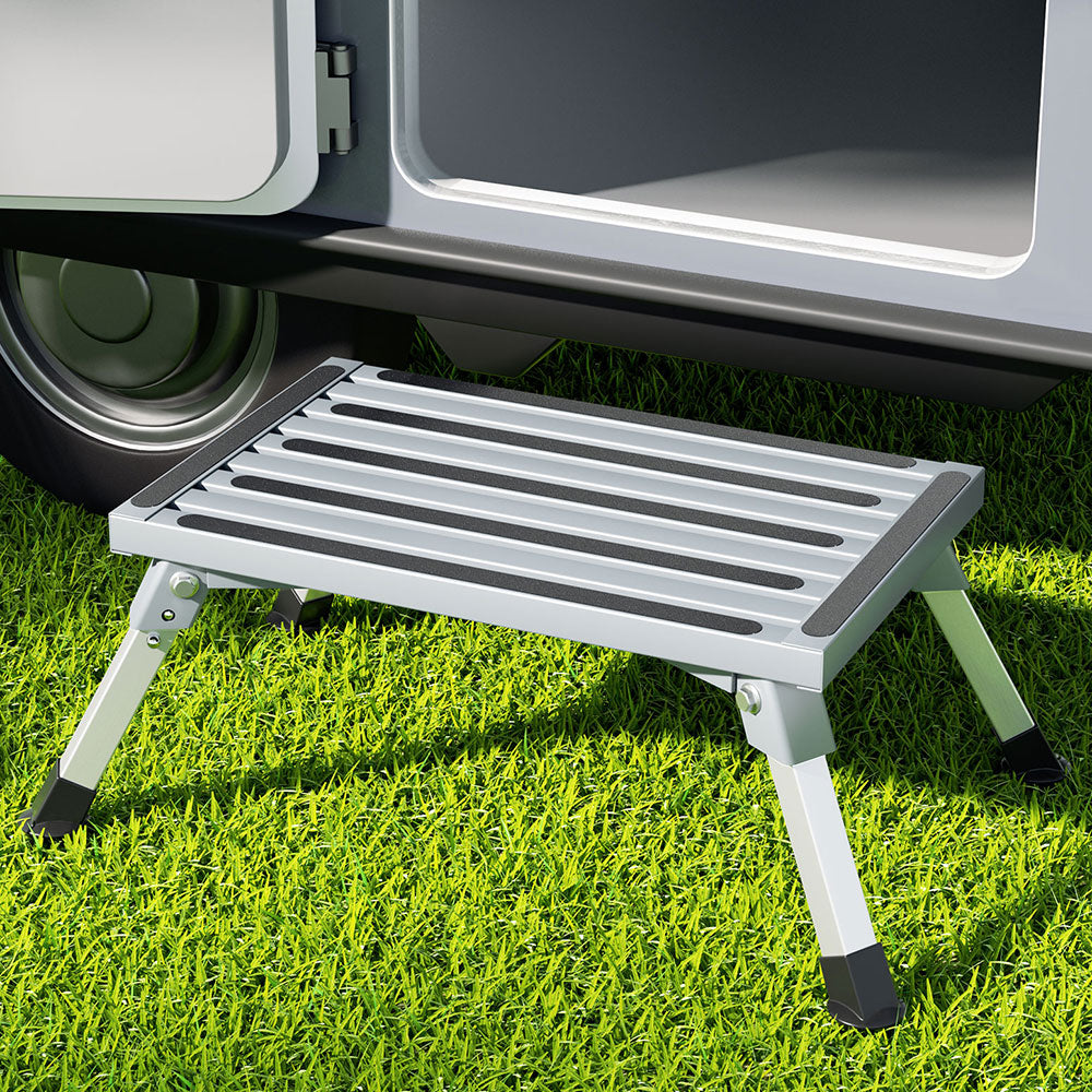 Aluminium Folding Step Stool - caravan car camp
