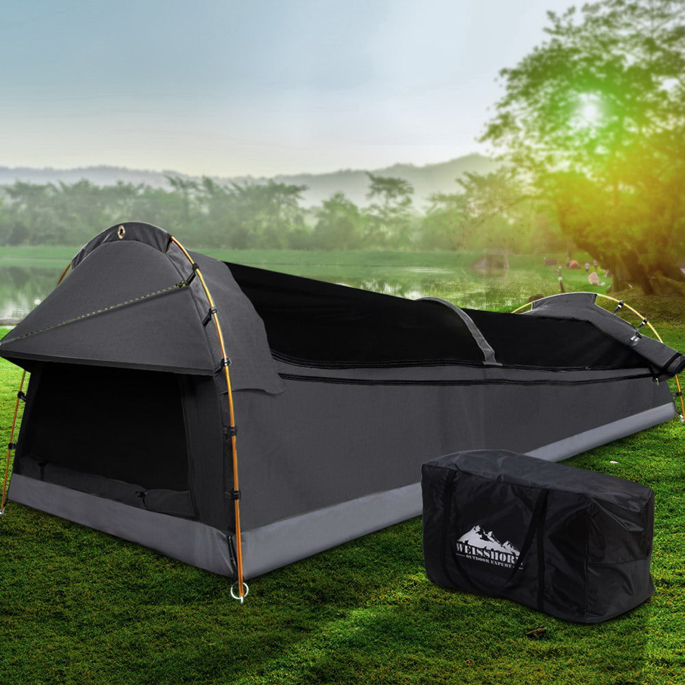 Deluxe Camping Swags Tent DBL - Dark Grey