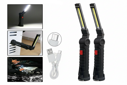 Portable Rechargeable COB LED Work Lights x2
