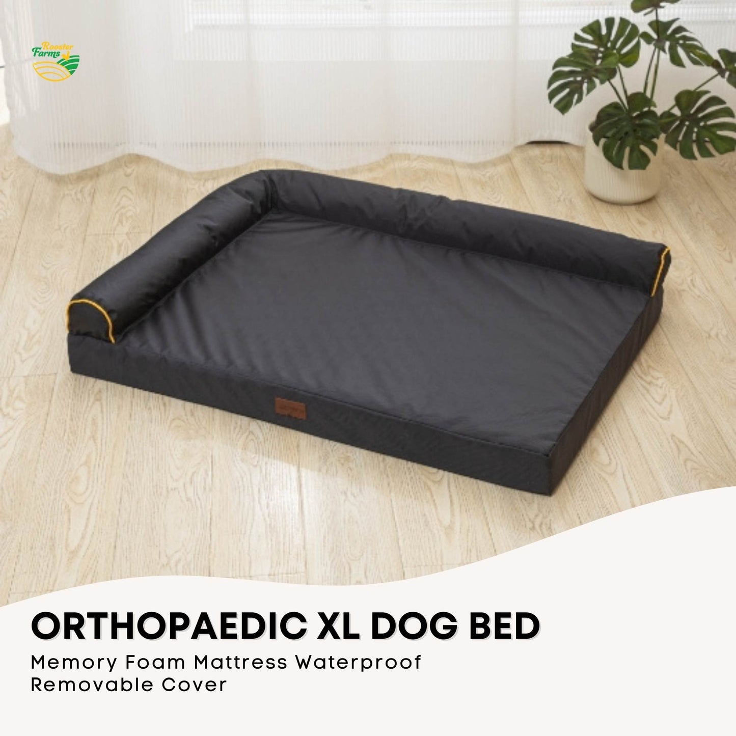 Supportive Dog Bed XL Grey - Egg Crate Foam Waterproof Mattress