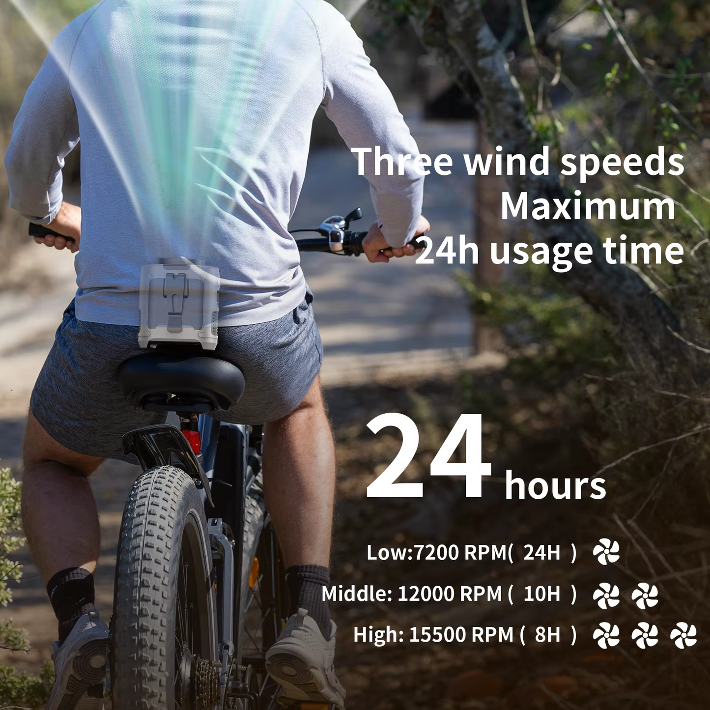 Portable Outdoor Working Waist Fan LED light