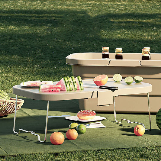 3 In 1 Folding Camping Storage Picnic Basket - Beige