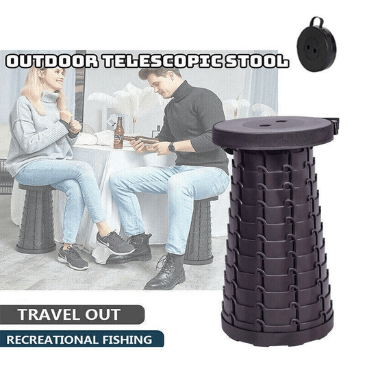 Telescopic Camping Travel Chair - Black