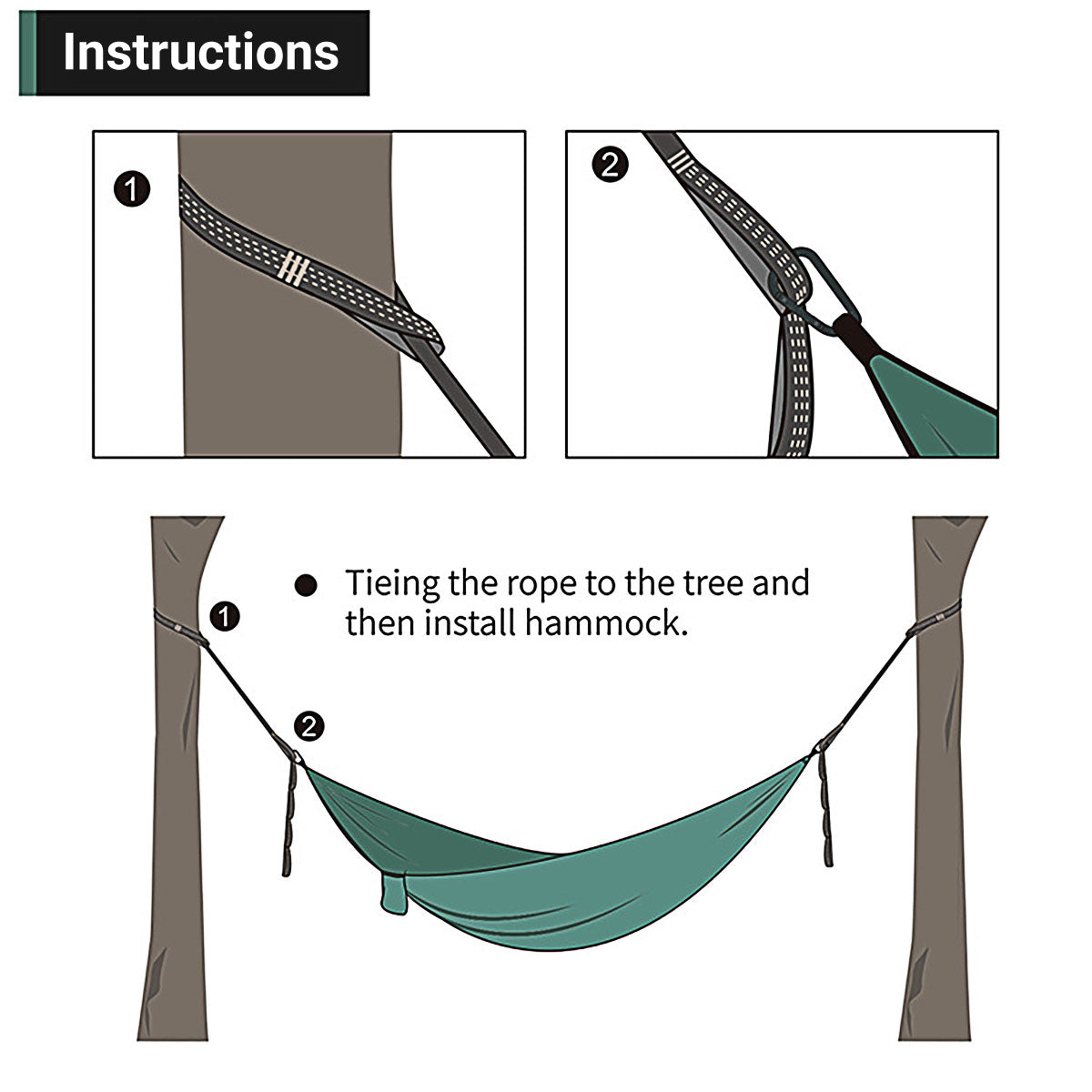 Outdoor Camping Hammock - Brown