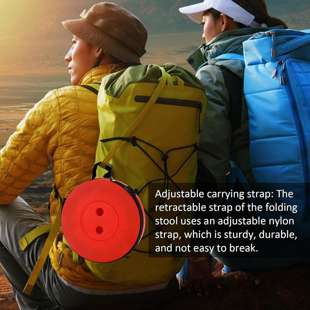 Rainbow Telescopic Folding Seat for Camping - Turquoise