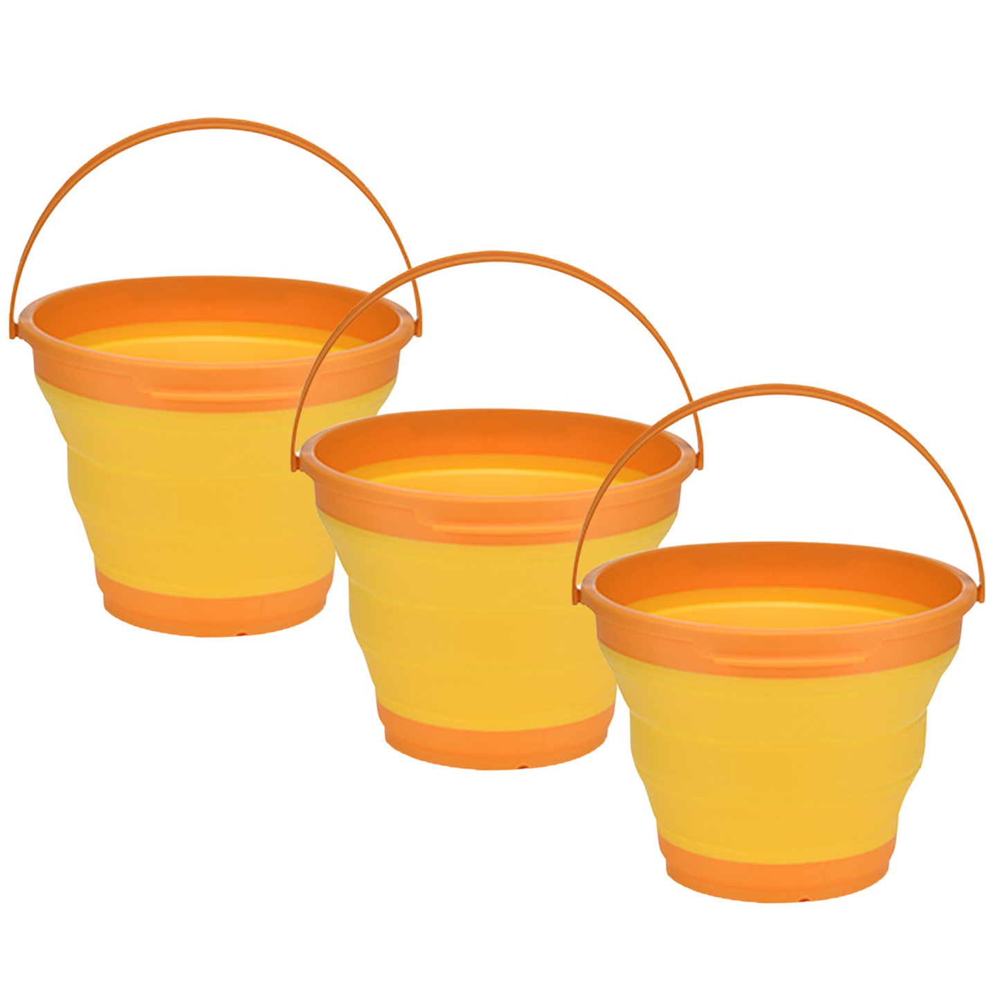 Collapsible Silicone Camping Bucket - Orange