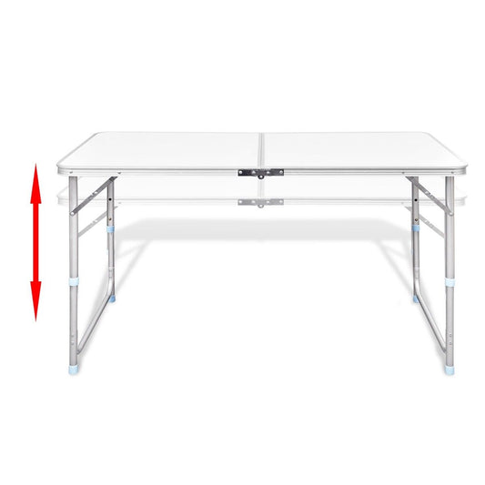 Aluminium Folding Camping Table 120cm x 60cm - white
