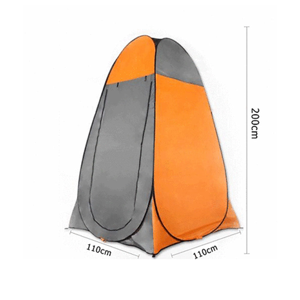 Pop Up Portable Camping Shower Tent & 20L Water Bag - orange