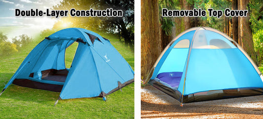 Lightweight Camping Waterproof Tent for 2 Hiking - BLUE