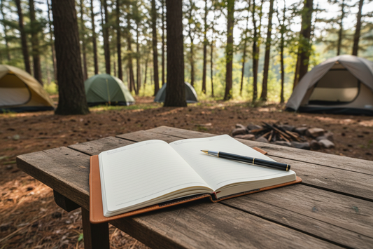 Travel & Camping Journal with Pockets - Blue