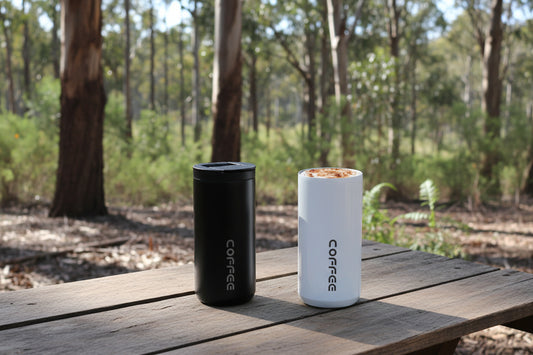 Travel Tumbler set - Insulated Stainless Steel - Metallic Blue