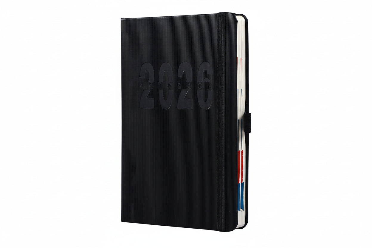 2026 A5 Daily Planner Diary Notebook - Black
