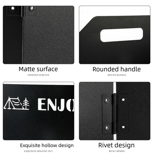 Heavy-Duty 4-Fold Camping Stove Windshield - blue