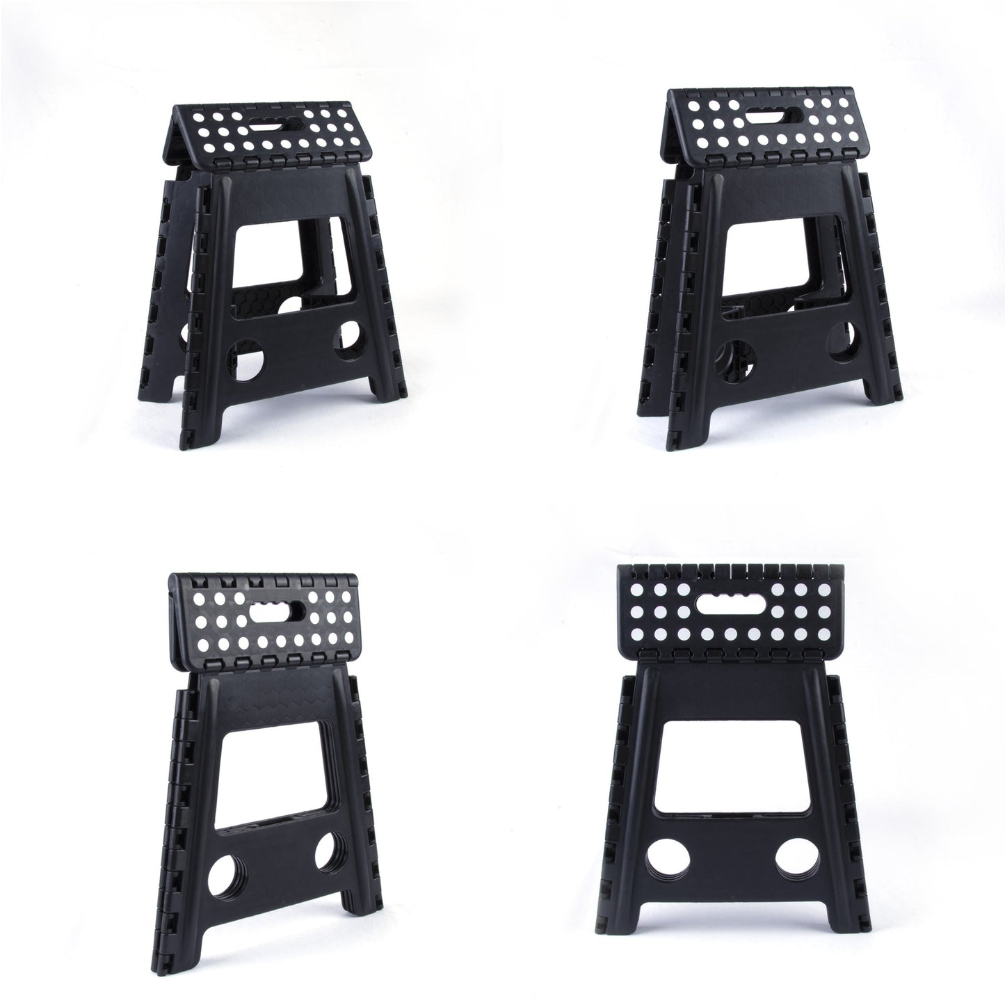 Folding Step Stool - Easy Store & Carry - Black
