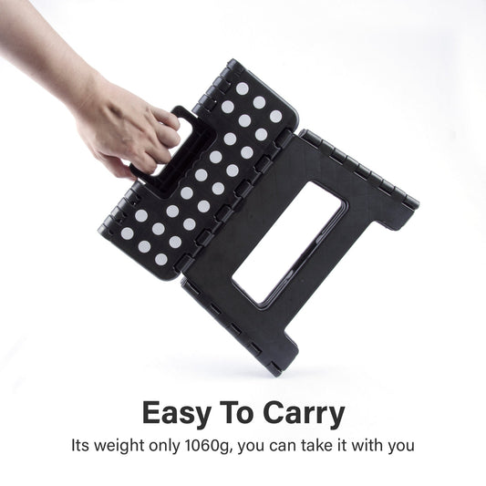 Folding Step Stool - Easy Store & Carry - Black