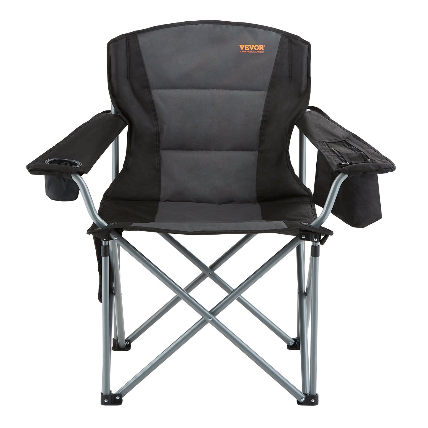 Camp Chair, Heavy Duty, Pockets, Cup Holder & Cooler Bag