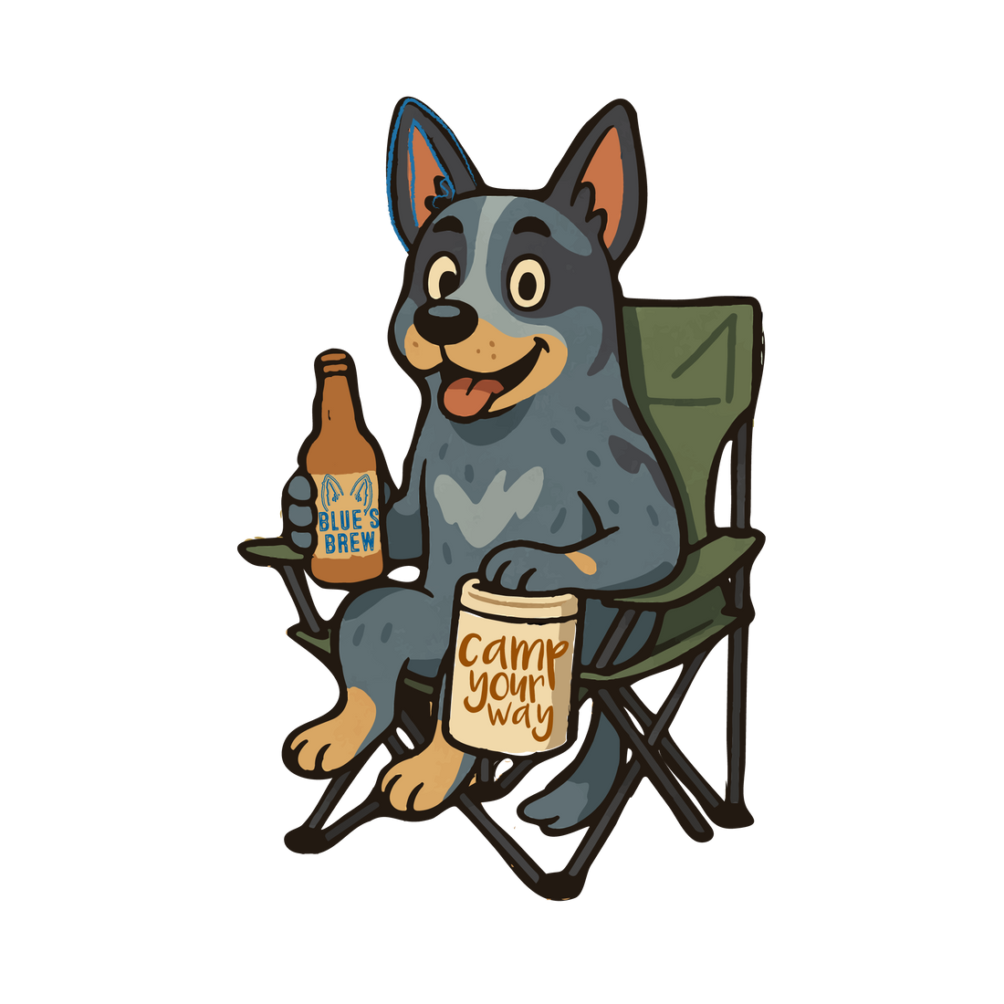 Blue Dog on Camp Chair