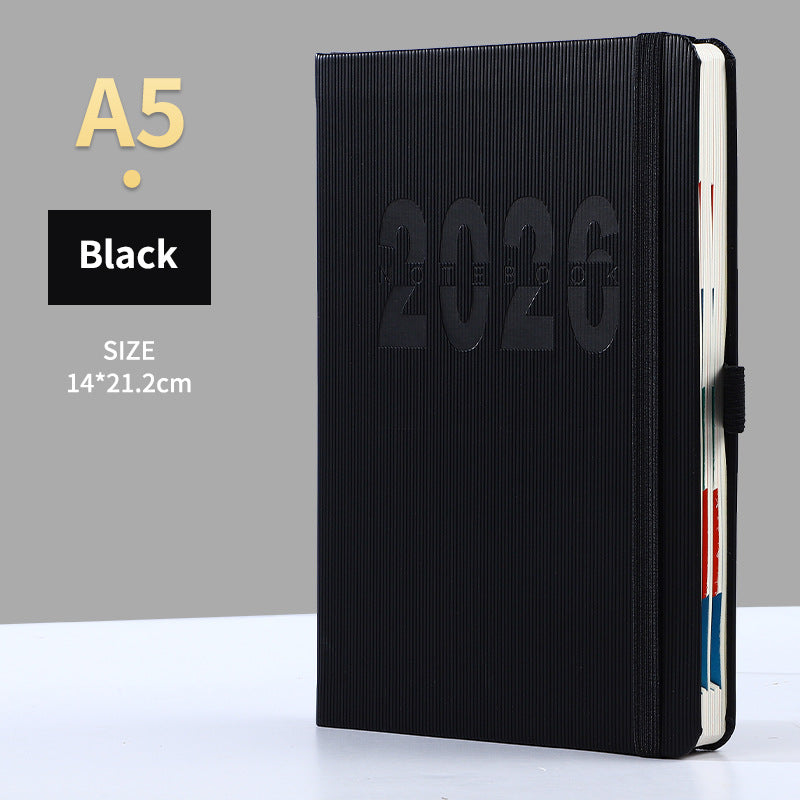 2026 A5 Daily Planner Diary Notebook - Black