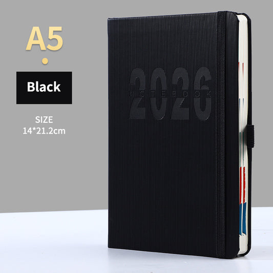 2026 A5 Daily Planner Diary Notebook - Black