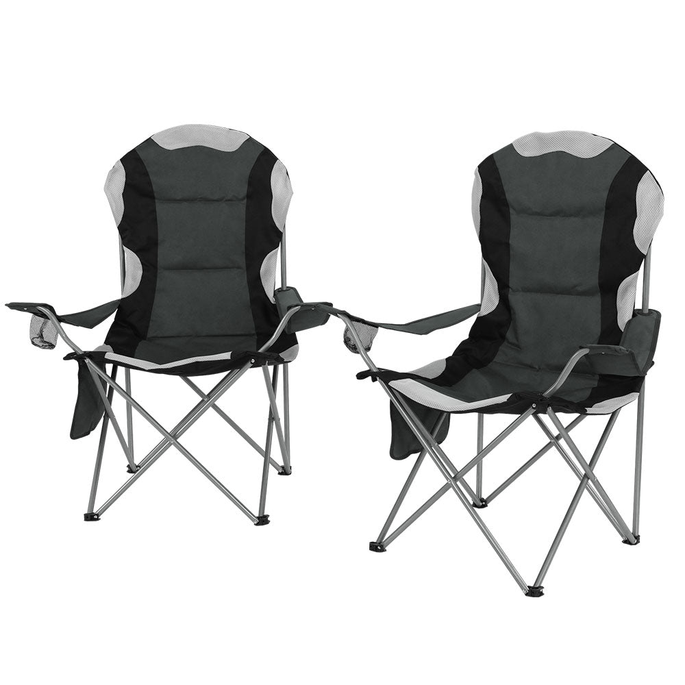 Folding Camp Chair set of 2 - Grey