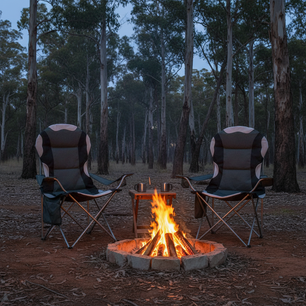 Folding Camp Chair set of 2 - Grey