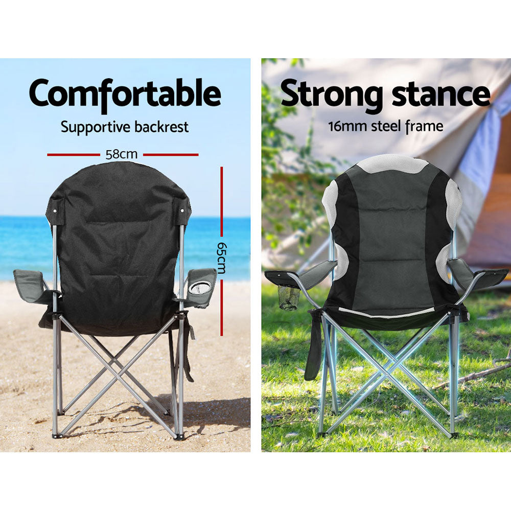 Folding Camp Chair set of 2 - Grey