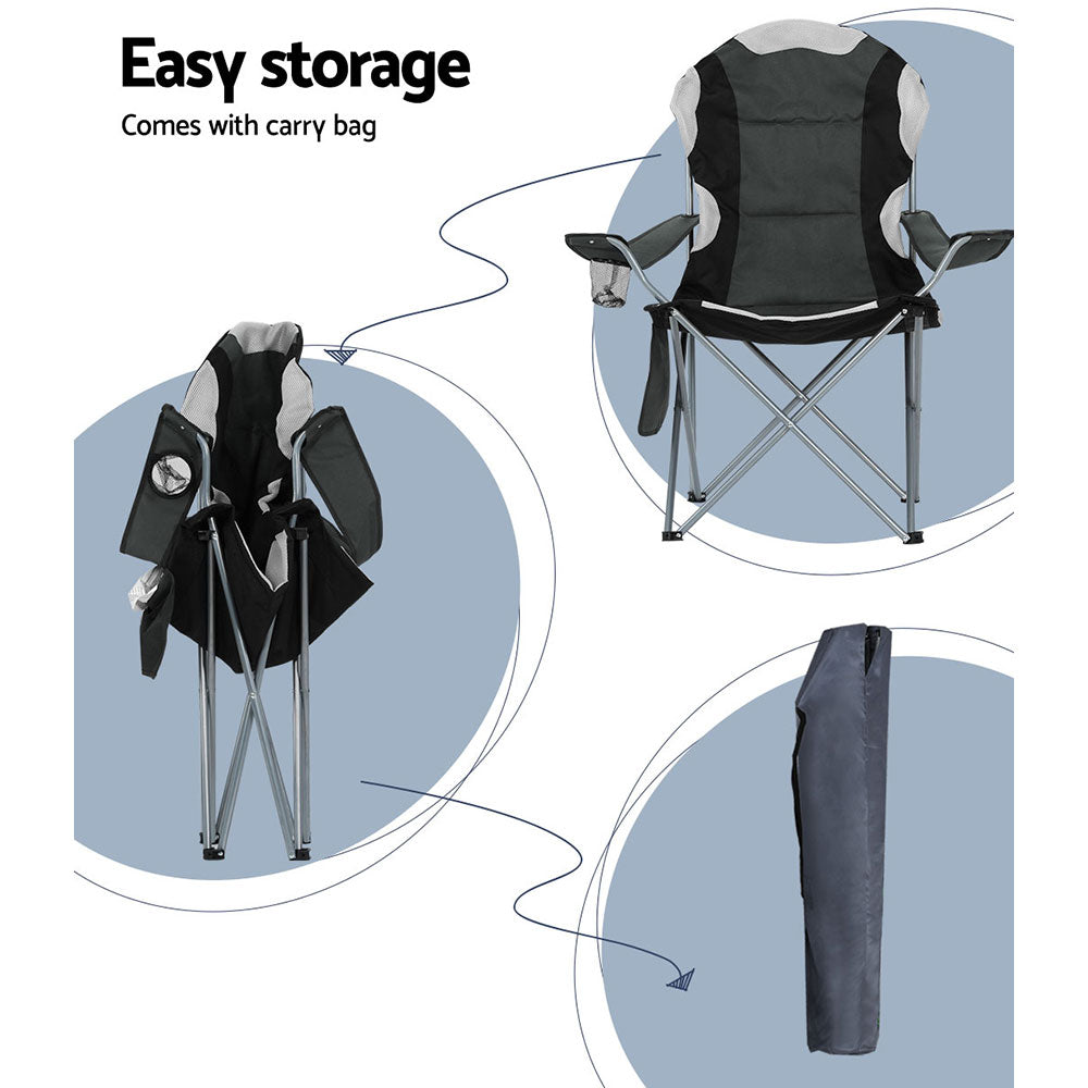 Folding Camp Chair set of 2 - Grey