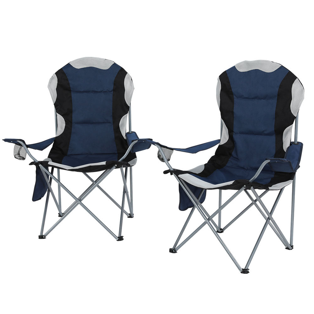 Folding Camp Chair set of 2 - Navy