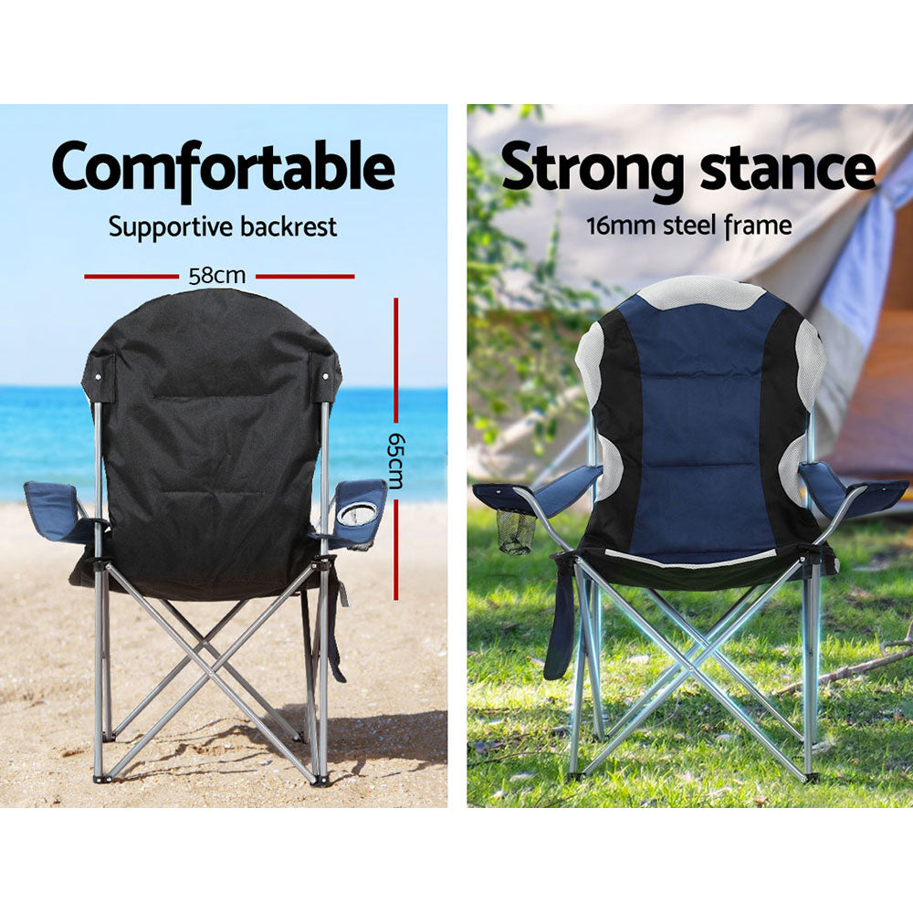 Folding Camp Chair set of 2 - Navy