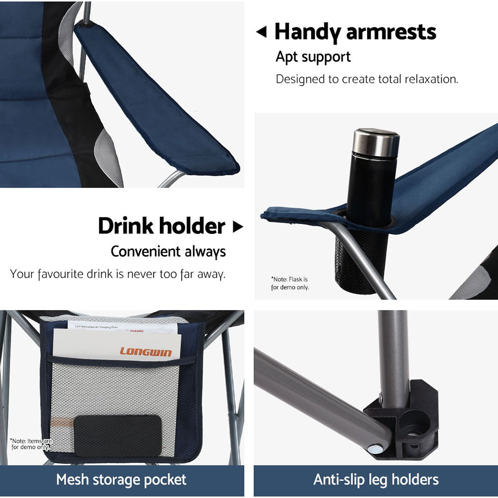 Folding Camp Chair set of 2 - Navy