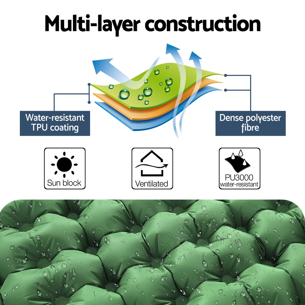 Self Inflating Camp Mattress with pillow - double - free shipping