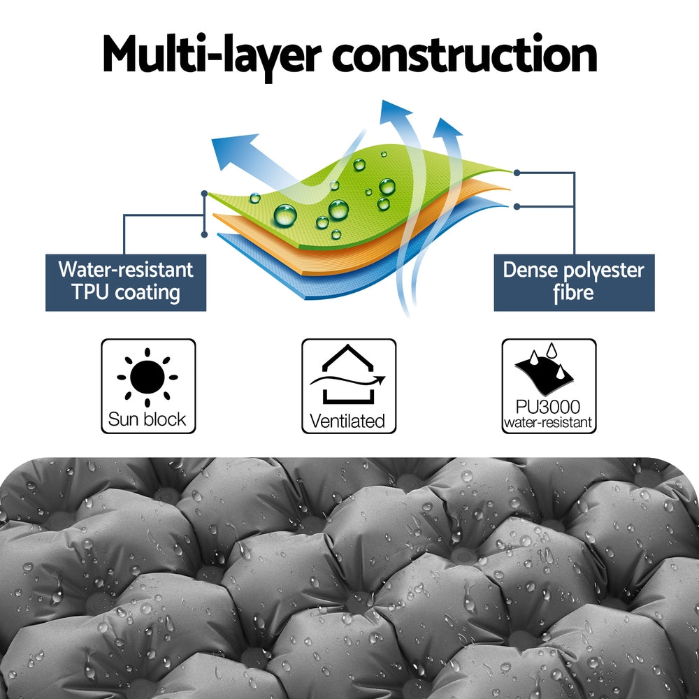 Self Inflating Camp Mattress with Pillow - double - free shipping