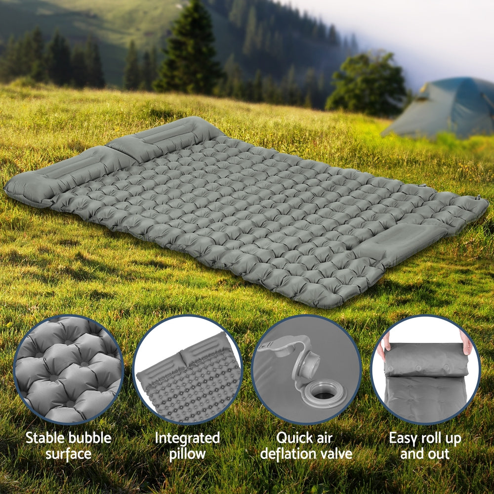 Self Inflating Camp Mattress with Pillow - double - free shipping