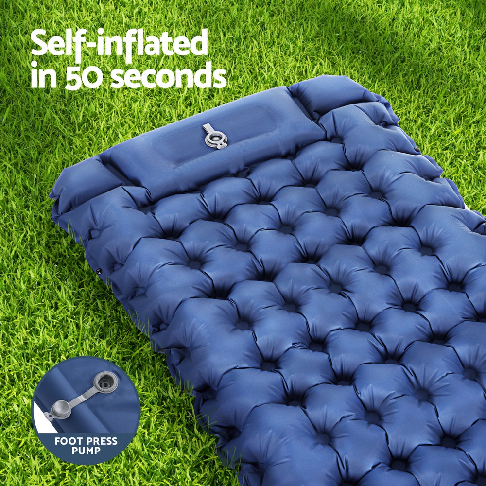 Self Inflating Camp Mattress with pillow - Single - free shipping