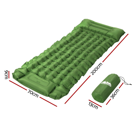 Self Inflating Camp Mattress with pillow - single