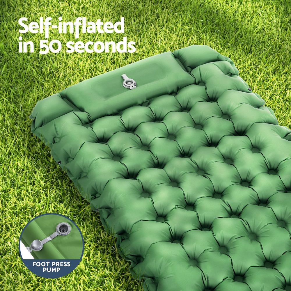 Self Inflating Camp Mattress with pillow - single - free shipping