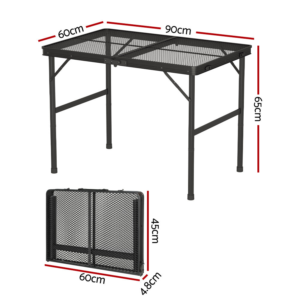 Aluminium Folding Camping Table 90CM Picnic BBQ