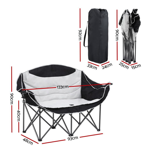 Camping Chair Double Folding Moon style - 240KG