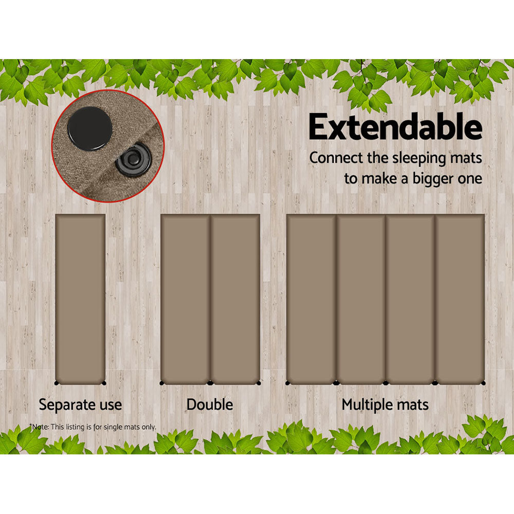 Self Inflating Mattress Camping Single Coffee