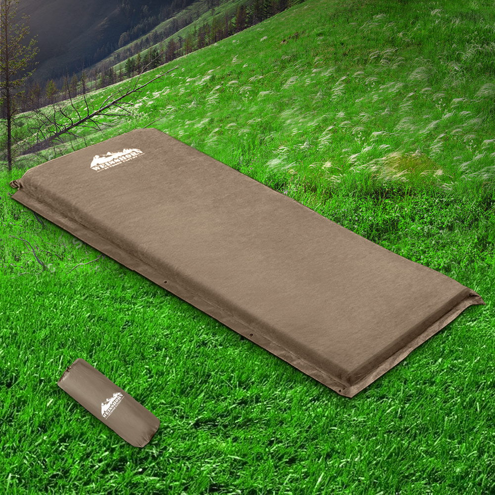 Self Inflating Mattress Camping Single Coffee