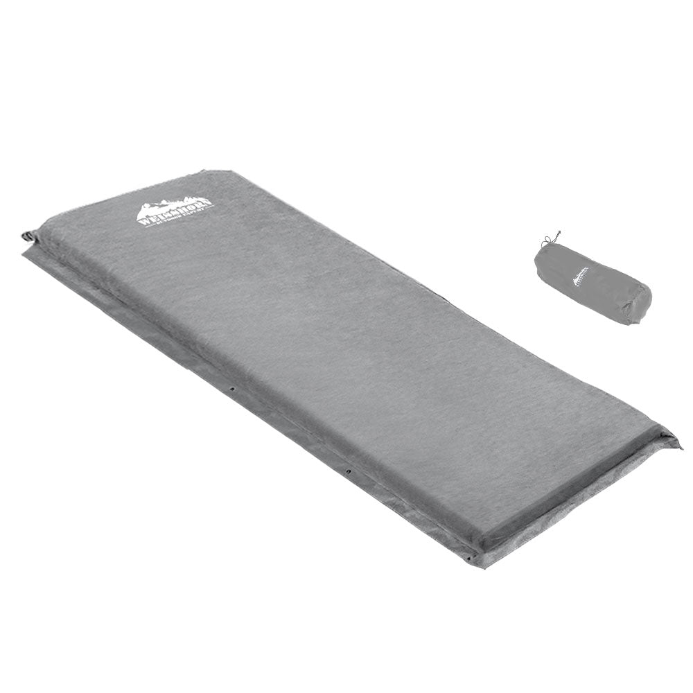 Self Inflating Mattress Camping Single Grey