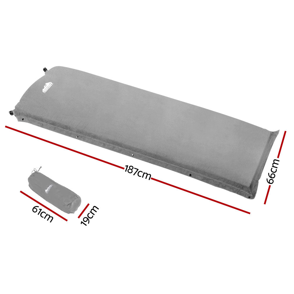 Self Inflating Mattress Camping Single Grey
